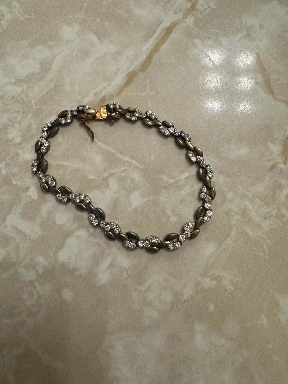 F.A. Roma 925 Sterling Silver Gold Vermeil Cubic Zirconia Tennis Bracelet
